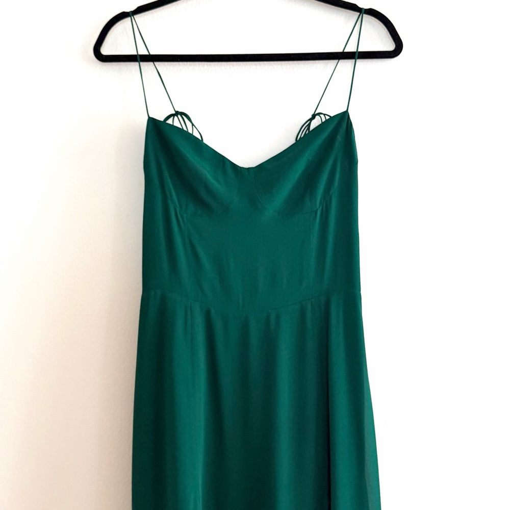 Reformation Juliette Dress In Emerald Green - Picture 7 of 13